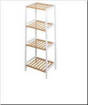 Galileo Mobiletto Bagno 4 Ripiani,Bianco/Natural 35X30X100