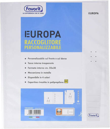 Favorit - Raccoglitore ad Anelli Personalizzabile 22 x 30 cm D30 Bianco 100460463