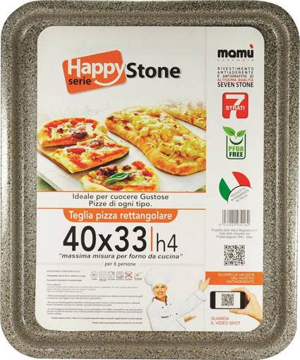 Happy Stone Teglia Pizza Rettangolare Bassa 40x33 H4
