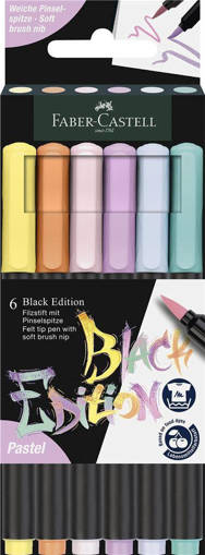 Faber Castell - Ast. 6 pennarelli brush Black Ed. pastel 116453