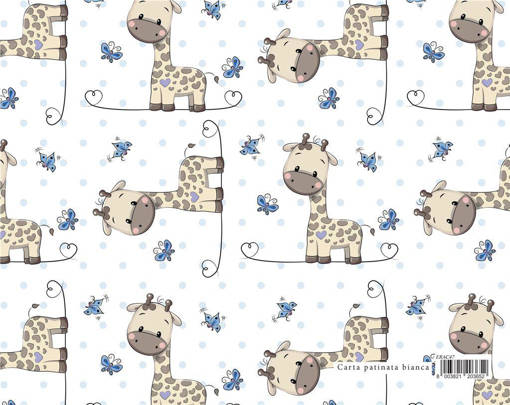 Marpimar - Carta Regalo Giraffa Azzurra Nascita ERAC47