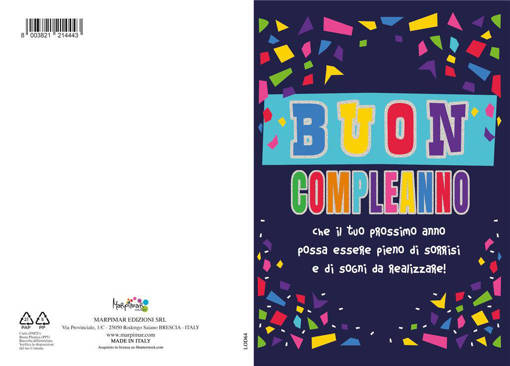 Marpimar - Compleanno Portasoldi Scritte Con Fondo Blu LOD64