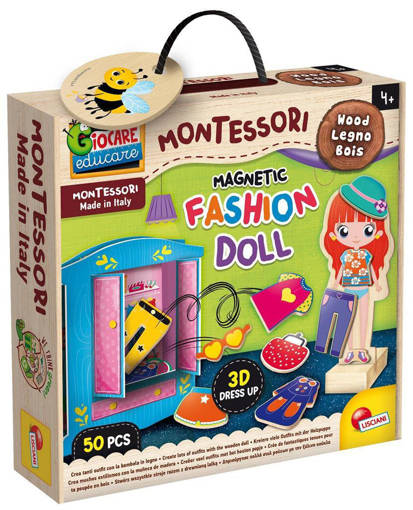 Lisciani - Montessori Baby Wood Magnetic Fashion Doll 98361