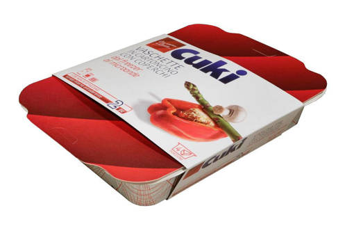 Cuki Vaschette in Cartoncino Rc 2, 4 Porzioni, 2 pezzi, con 