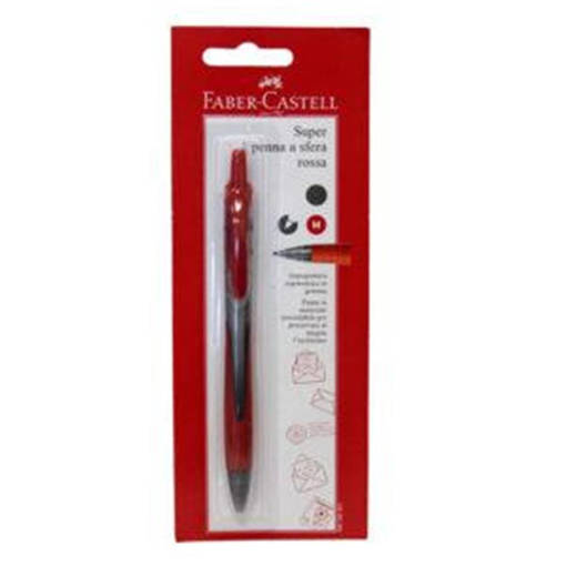 Faber Castell - Penna a sfera scatto Super M rossa 1xbl 100102421