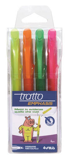 Fila - Tratto - Evidenziatore Emphasis 4 pz colori assortiti F834100