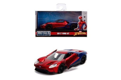 Simba - Marvel Spider-Man Ford GT del 2017 in scala 1:32 die-cast, funzionamento a ruota libera, parti apribili 253222002