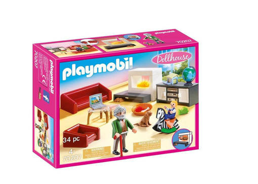 Playmobil Dollhouse 70207 Soggiorno con camino