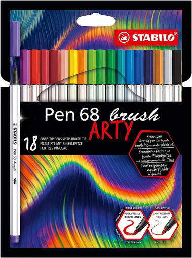 PENNARELLO PEN 68 STABILO   BRUSH  ARTY  18 pz