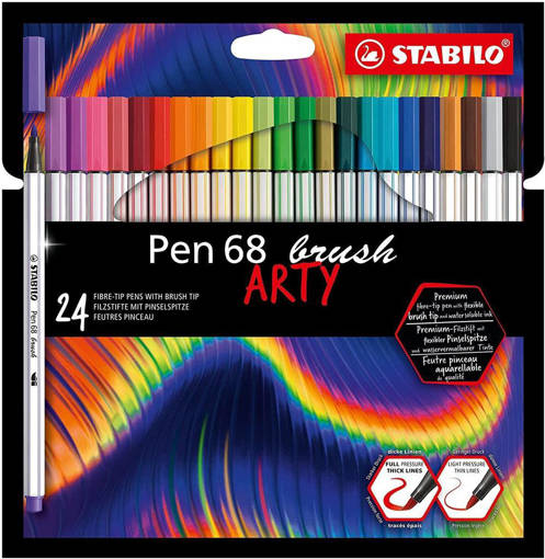 PENNARELLO PEN 68 STABILO   BRUSH  ARTY  24 pz