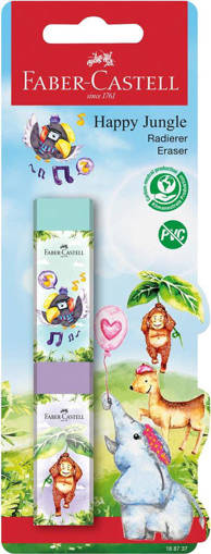 Faber Castell - Gomma PVC-free Happy Jungle 2x bl. 188737