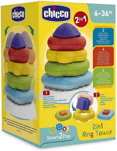 Chicco - Gioco 2 In 1 Torre Degli Anelli 00009372000000