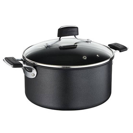 Lagostina Tempra Casseruola Fonda 2 Maniglie, diametro cm 24, con Coperchio