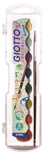 FILA GIOTTO TEMPERE 331200 GIOTTO ACQUERELLI GLITTER CONFEZIONE 8 PZ