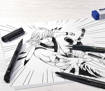 Faber Castell - Pitt Artist Pen Manga  neri 4x  XS,S,F,B 167132