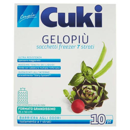 Cuki Gelopiu Sacchetti Freezer, Formato Grandissimo, 35X50 cm