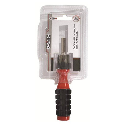 Kombo Cacciavite Con Manico Ergonomico Antiscivolo + 6 Inserti Intercambiabili.