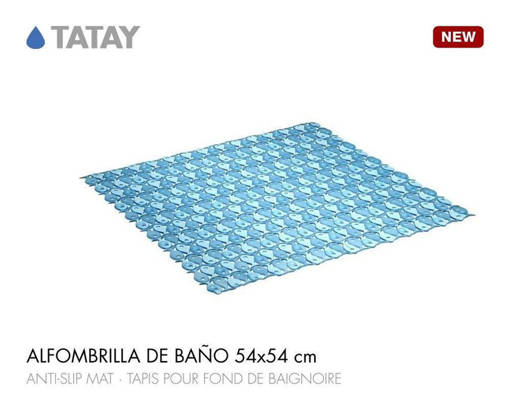 Tatay Tappeto Bagno Antiscivolo 54x54 cm, Azzurro