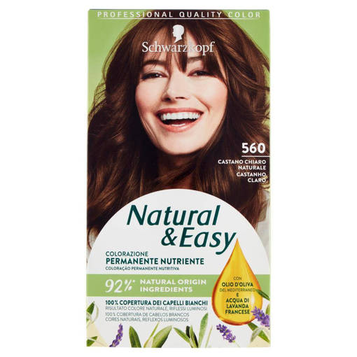 Schwarzkopf Natural&Easy, Colorazione Permanente, 560 Cast Ch Nat  2Tx3