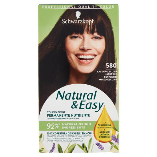 Schwarzkopf Natural&Easy, Colorazione Permanente, 580 Cast Sc Nat 2Tx3