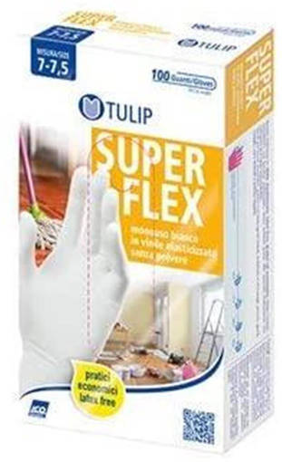 Tulip Guanti in Vinile SUPERLFEX 100 pezzi, taglia M
