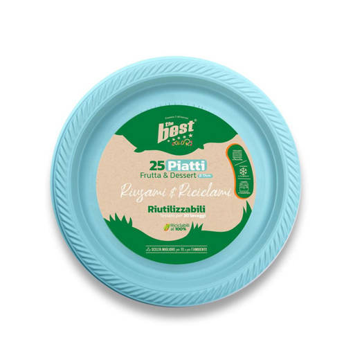 The Best Piatti Frutta Riutilizzabili 25 Pz, Azzurri