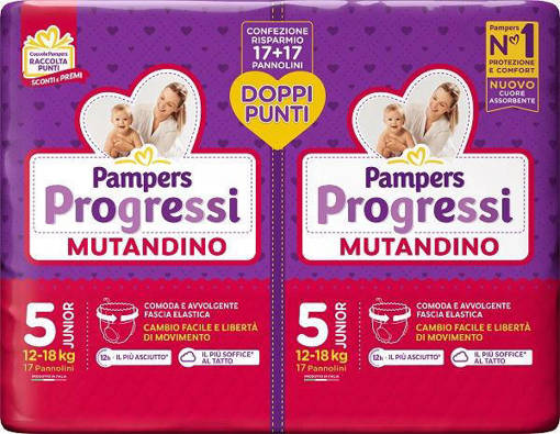 Pampers Progressi Mutandino Junior Taglia 5, 34 Pannolini