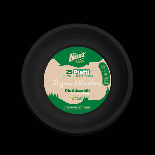 The Best Piatti Frutta Riutilizzabili 25 Pz, Nero