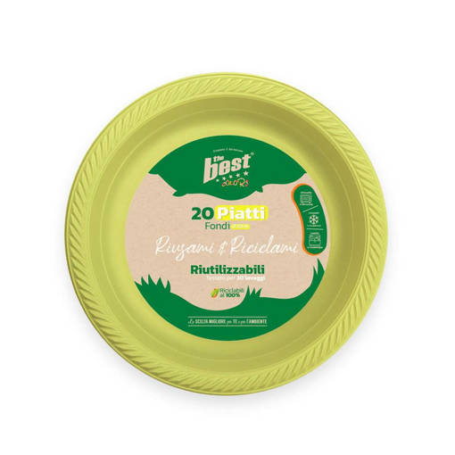 The Best Piatti Fondi Riutilizzabili 20 Pz, Gialli
