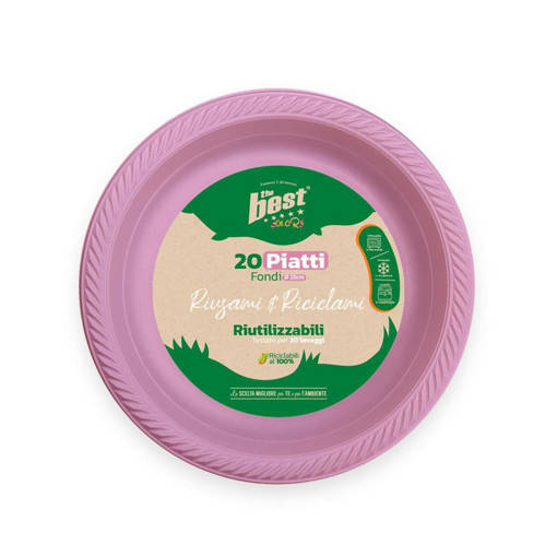 The Best Piatti Fondi Riutilizzabili 20 Pz, Rosa