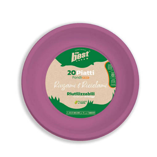 The Best Piatti Fondi Riutilizzabili 20 Pz, Fucsia