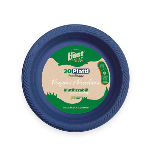 The Best Piatti Piani Riutilizzabili 20 Pz, Blu
