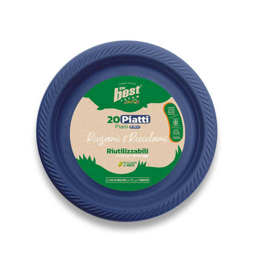 The Best Piatti Fondi Riutilizzabili 20 Pz, Blu