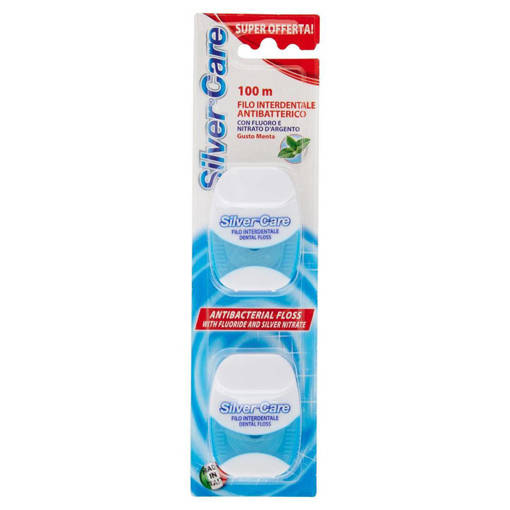 Silver Care Filo Interdentale Nitrato Anti batterico 2 pezzi