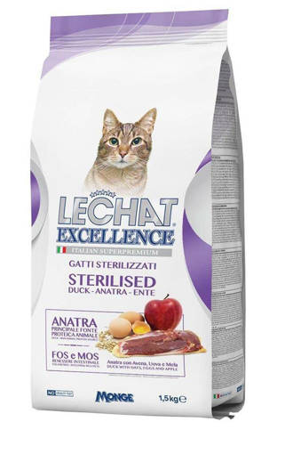 LeChat Excellence Croccantini 1.5 kg, Sterilizzato, Anatra