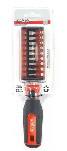 Kombo Set 37 Pz Professionale Per Avvitare All-In-One Composto Da:_x000D_1 Cacciavite Portainserti + 36 Bits(6.35X25Mm)In Cr-V:3Mm,3Mm,4Mm,4Mm,5Mm,5Mm,6Mm,6Mm,7Mm,Ph0,Ph0,Ph1,Ph1,Ph2,Ph2,Ph3,Ph3,Ph3,Pz0,Pz1,Pz2,Pz3,T15,T20,T25,T27,T30,H2,H3,H4,H5,H6,S0,S1,S2,S3
