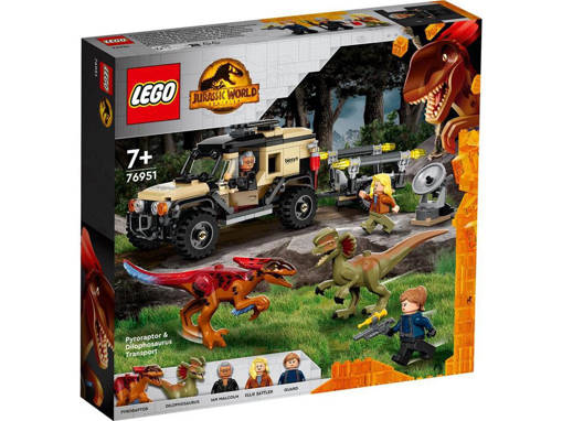 Lego Jurassic World 76951 Trasporto del Piroraptor e del Dilofosauro