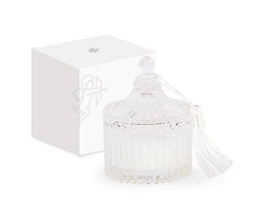 Cupido 1 Pezzi Potiche Candela Bianca C/Nappa D.70Xh.90