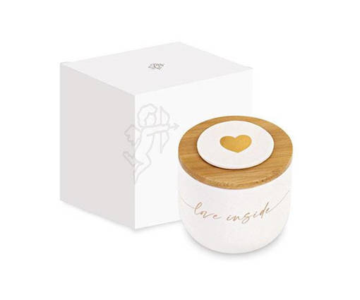 Cupido 1 Pezzi Candela Baratt.Bianco C/Cuore D.60Xh.60