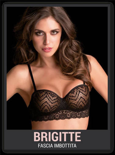Love & Bra BRIGITTE Reggiseno Fascia in Pizzo, taglia 1, Bianco
