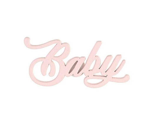 Cupido 12 Pezzi Scritta Baby Rosa C/Adesivo 55X26