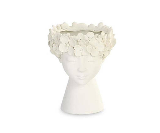 Cupido 1 Pezzi Vaso Bianco Viso Donna D.75Xh.95