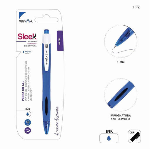 Pryma Penna Oil Gel Scatto Sleek 1Mm Blu Bl. 0149957