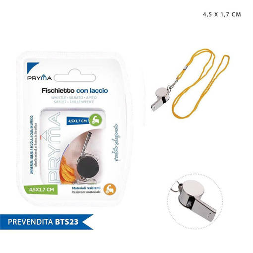 Pryma Fischietto Met. C/Laccio 4.5X1.7Cm Bl. 0211108
