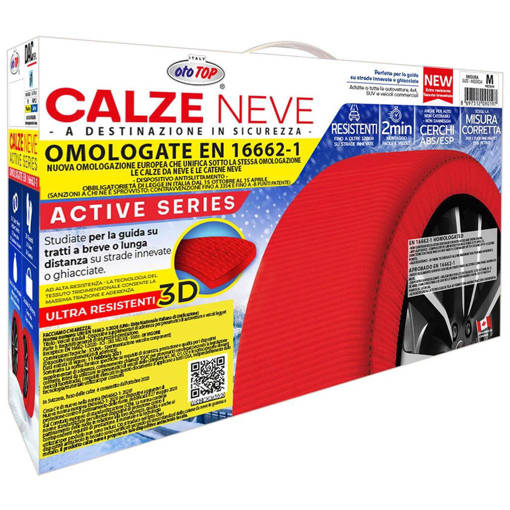 Ototop CALZE DA NEVE ACTIVE SERIES, rosse, OMOLOGATE EN-16662  MISURA S