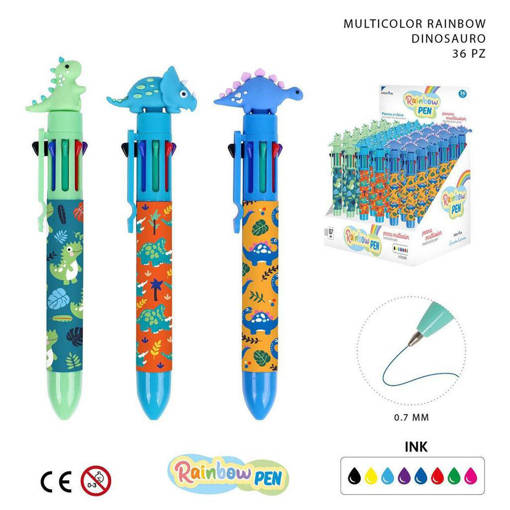 Pryma Penna Sfera Rainbow M/Color 0.7Mm Dinosauro 0225416