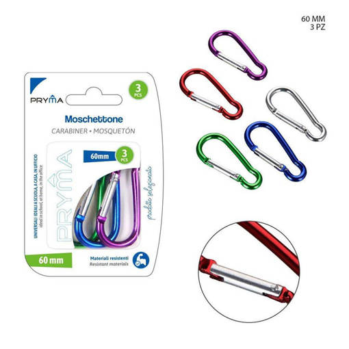 Pryma Moschettone 6Cm 3Pz Bl. 0030291