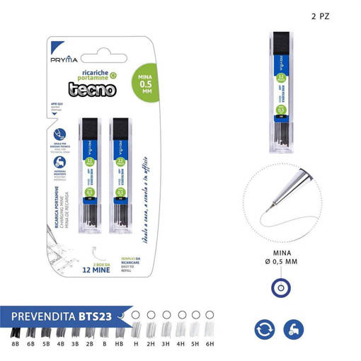 Pryma Ric.Portamine Tecno 12 Mine Hb 0,5Mm 2Pz Bl. 0211062