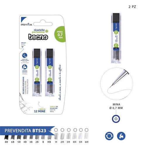 Pryma Ric.Portamine Tecno 12 Mine Hb 0,7Mm 2Pz Bl. 0211063