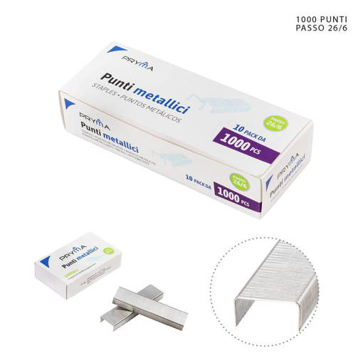 Pryma Punti Metallici Passo 26/6 1000Punti X10 0223491